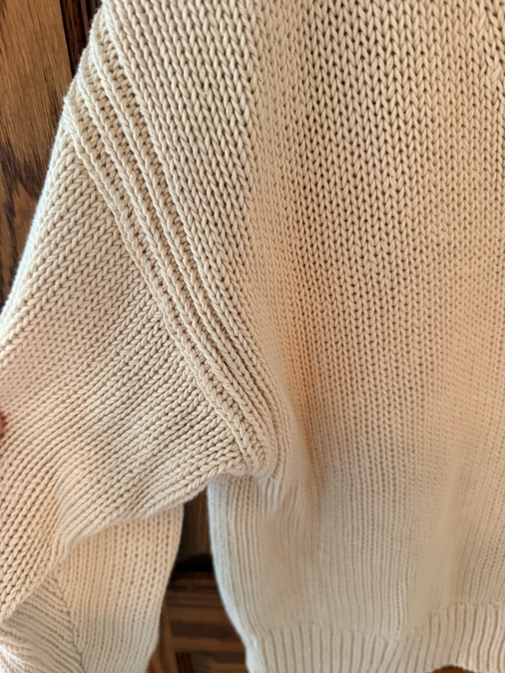 J. Crew Cotton Cream Relaxed V-neck sweater, size medium - Picture 7 of 9